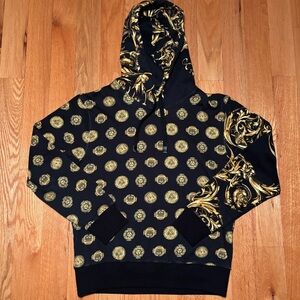 Versace Gold Hibiscus Black Hoodie 🔥